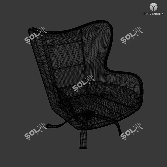 Promemoria Butterfly Lounge Chair: Elegant and Comfortable 3D model image 3