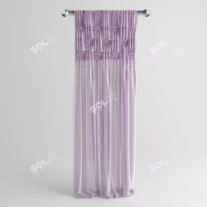 Delicate Tulle Fabric 3D model image 1