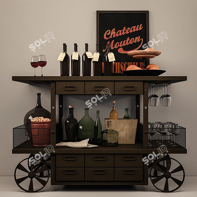 Elegant Wine Connoisseur Set 3D model image 1