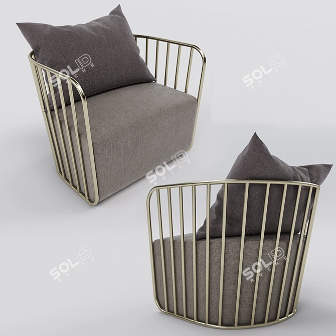 Elegant Armchair: Perfect for 3D Render 3D model image 1