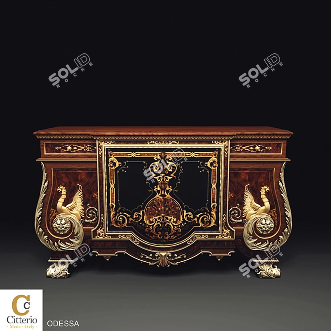 Italian Citterio Odessa: Stylish 3-Drawer Commode 3D model image 1