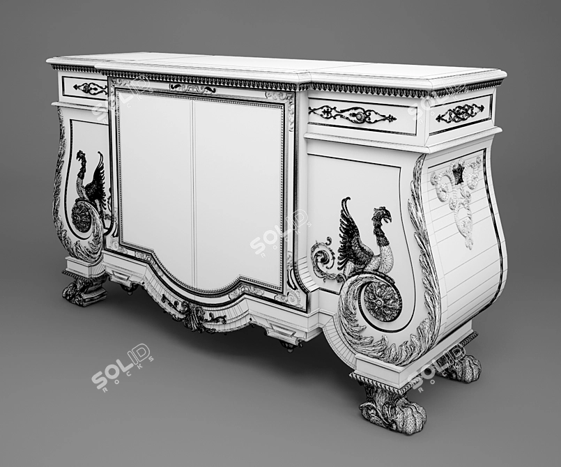 Italian Citterio Odessa: Stylish 3-Drawer Commode 3D model image 3