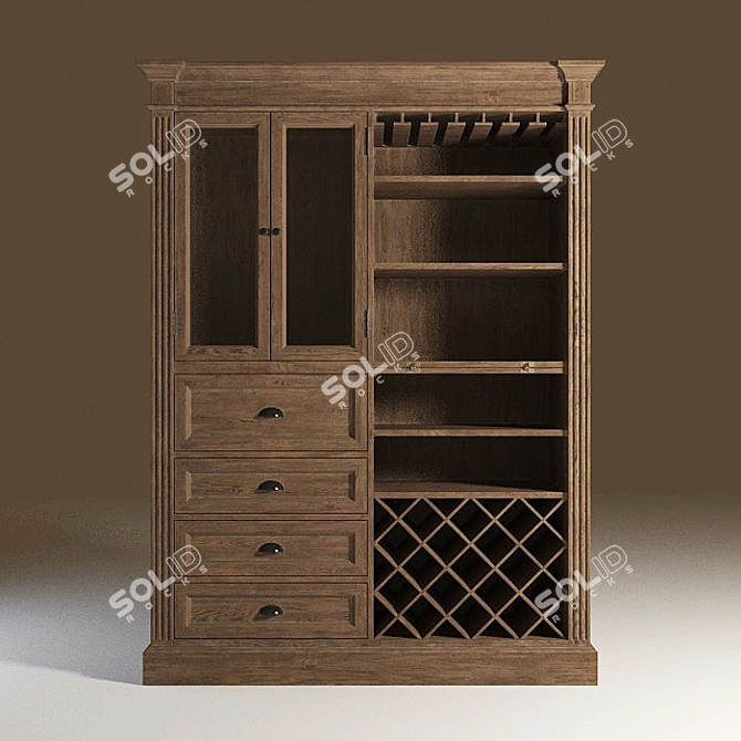 Custom Wine Cabinet: Fine Design 3D model image 2