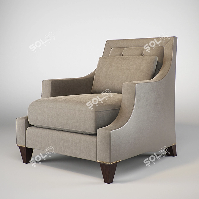 Baker Max Club Chair - Sleek and Stylish 3D model image 1