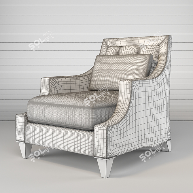 Baker Max Club Chair - Sleek and Stylish 3D model image 2