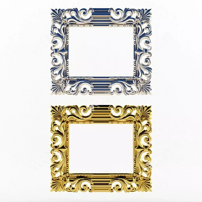 Elegant Dual-Tone Frame 3D model image 1