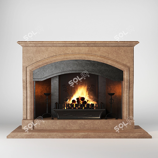 Sleek Fireplaces Mod Spec 3D model image 1