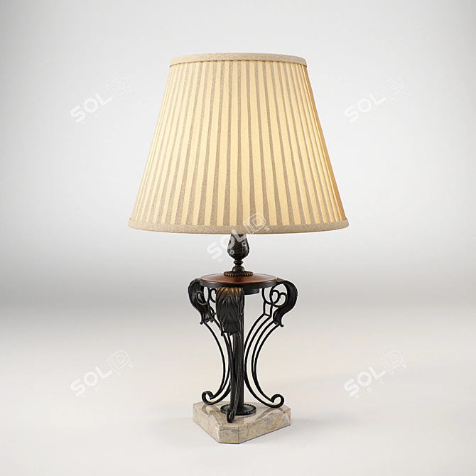 Sculpted Forge Table Lamp 3D model image 1