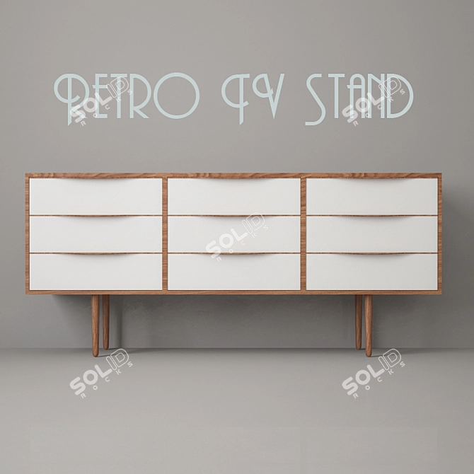 Retro Revival TV Stand 3D model image 1