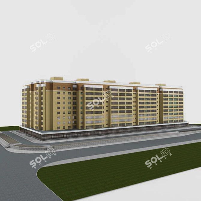 10-Storey Residential Complex with Amenities 3D model image 1