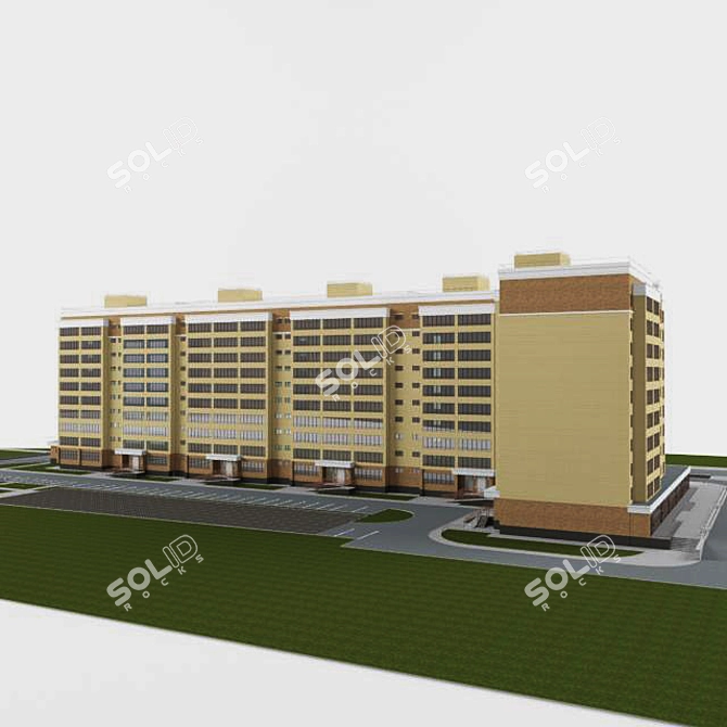 10-Storey Residential Complex with Amenities 3D model image 2