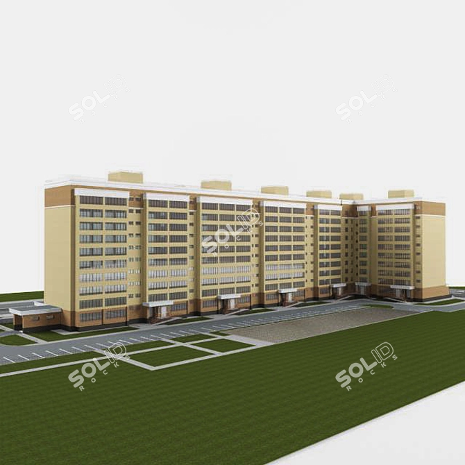 10-Storey Residential Complex with Amenities 3D model image 3