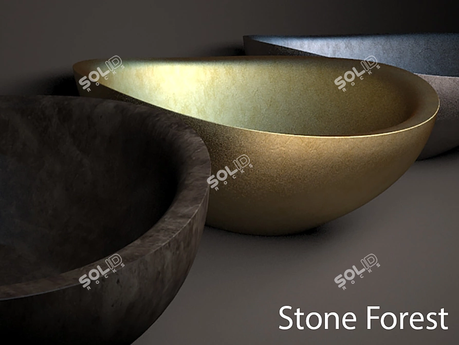 Serenity Circle Bath: Stone Forest 3D model image 1