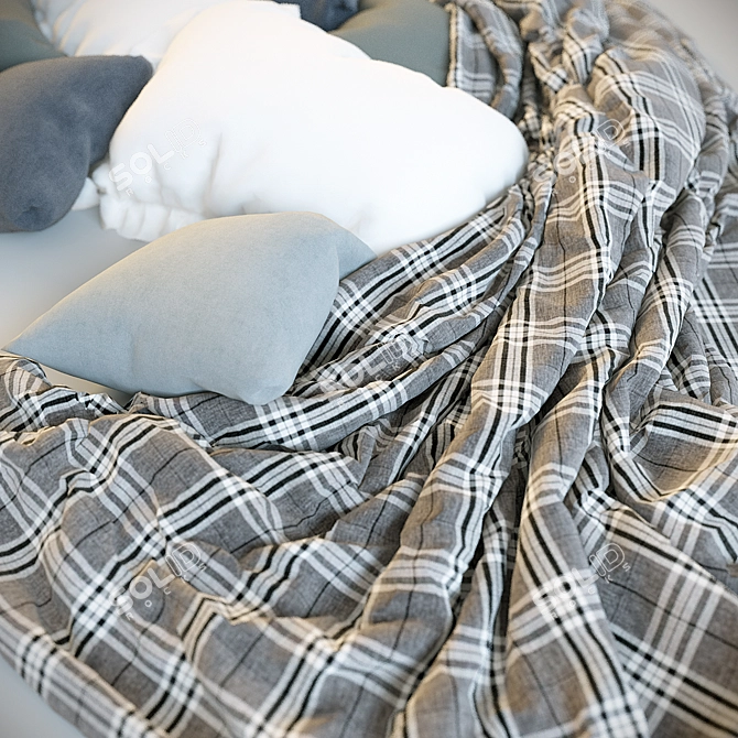 Cozy Dreams: Pillows & Blankets 3D model image 1