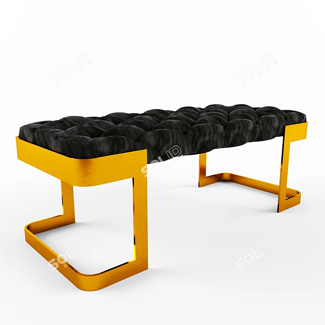Luxury Bench - Modern Design, Two Color Options 3D model image 2