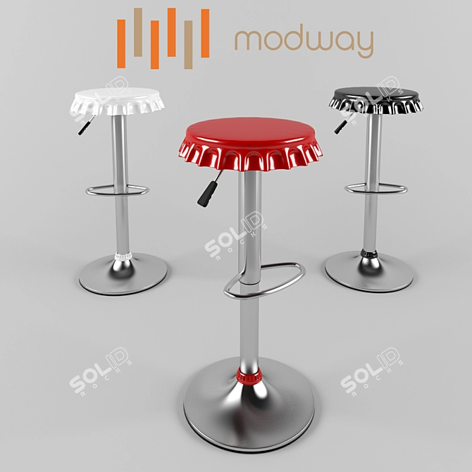 Modway Soda Bar Stool: Stylish Seating Solution 3D model image 1