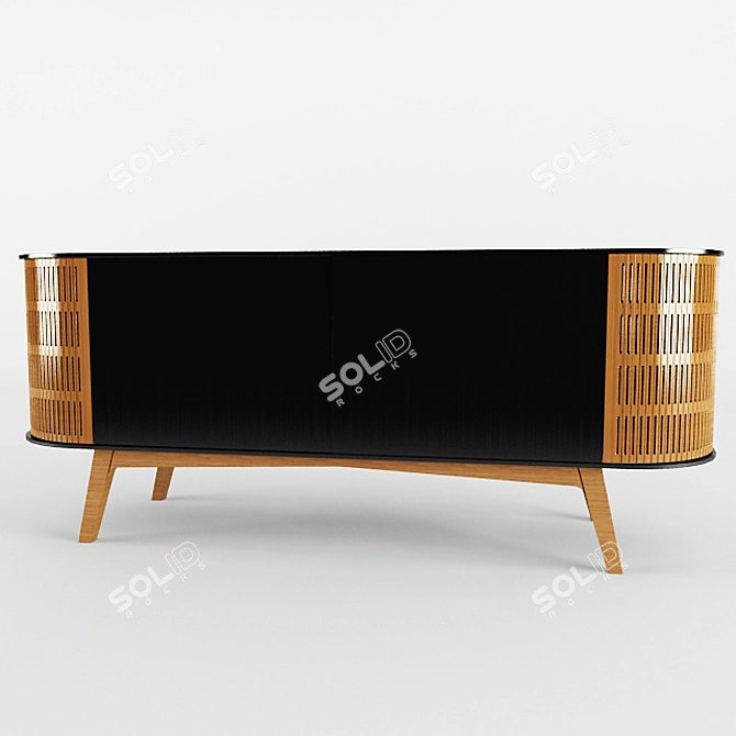 A-Linea Sideboard: Modern Elegance and Functionality 3D model image 1