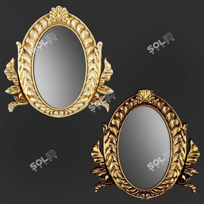 Title: Elegant Carved Mirror 3D model image 1