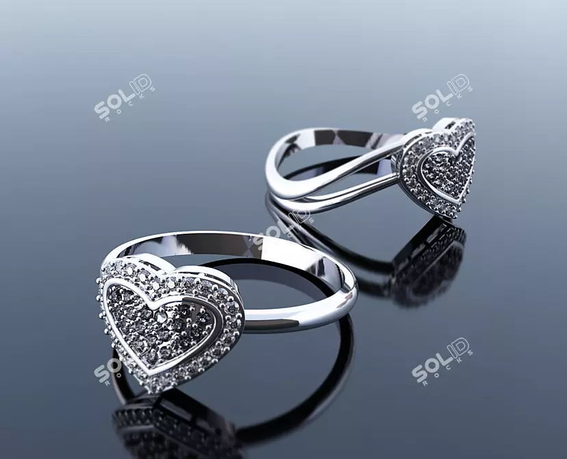 Heart-shaped Ring: Simple Elegance 3D model image 1
