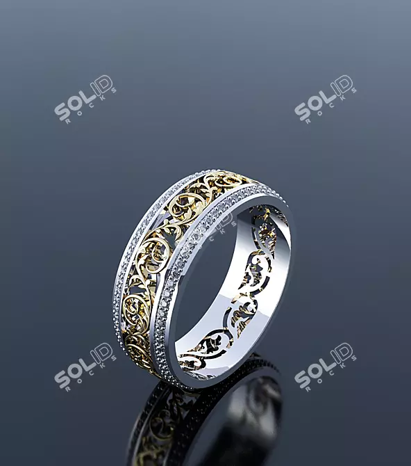 Title: Delicate Openwork Ring 3D model image 1