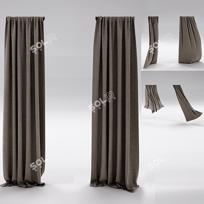 Elegant Curtain Set 3D model image 1