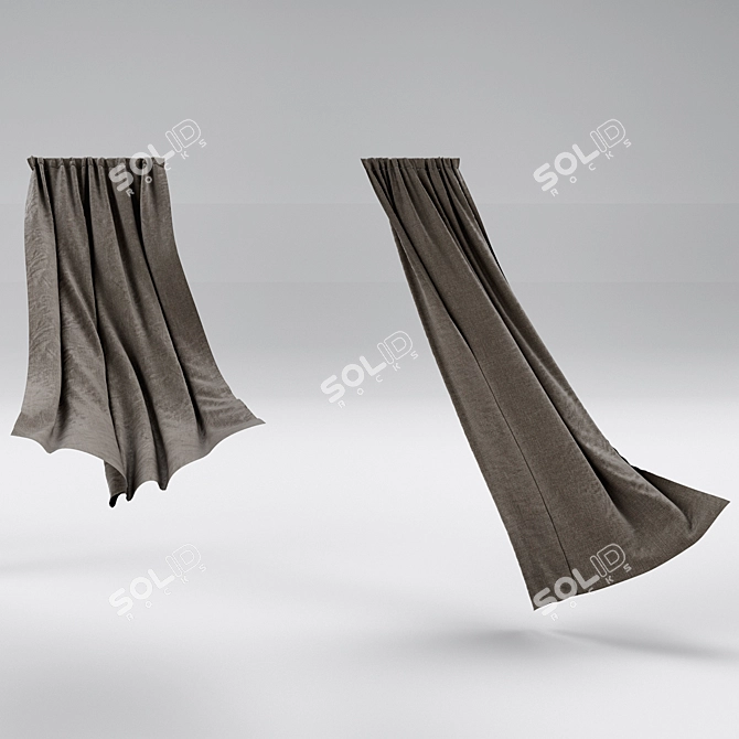 Elegant Curtain Set 3D model image 3