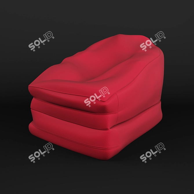 Risø Ottoman-Bag: Stylish Red Accent 3D model image 1