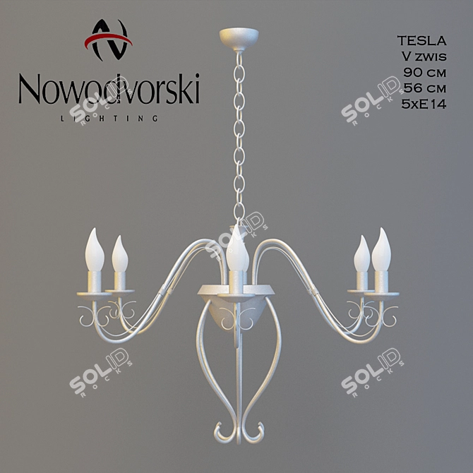 Modern Chrome Pendant Light 3D model image 1