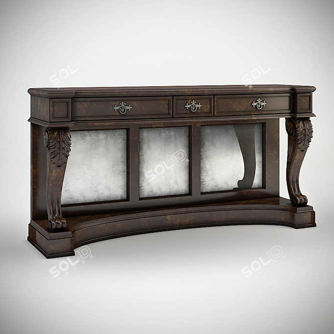 Elegant Greenwich Console Table 3D model image 1