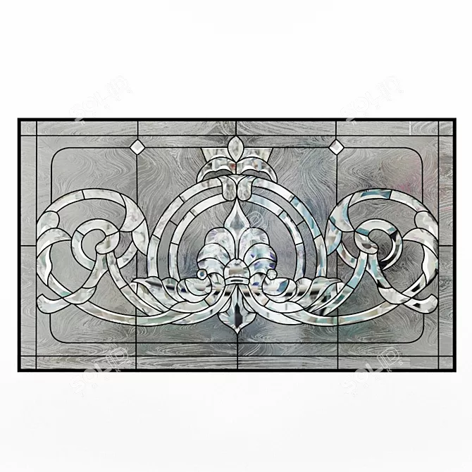 Beveled Stained Glass: Timeless Elegance 3D model image 1