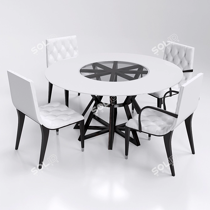 Elegant Dining Room Set 3D model image 1