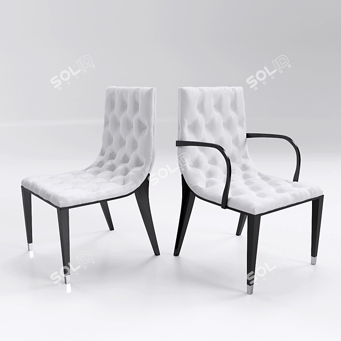 Elegant Dining Room Set 3D model image 2