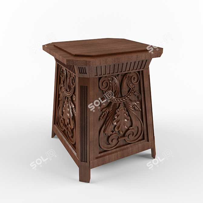 Title: Versatile Plant Stand Stool 3D model image 1