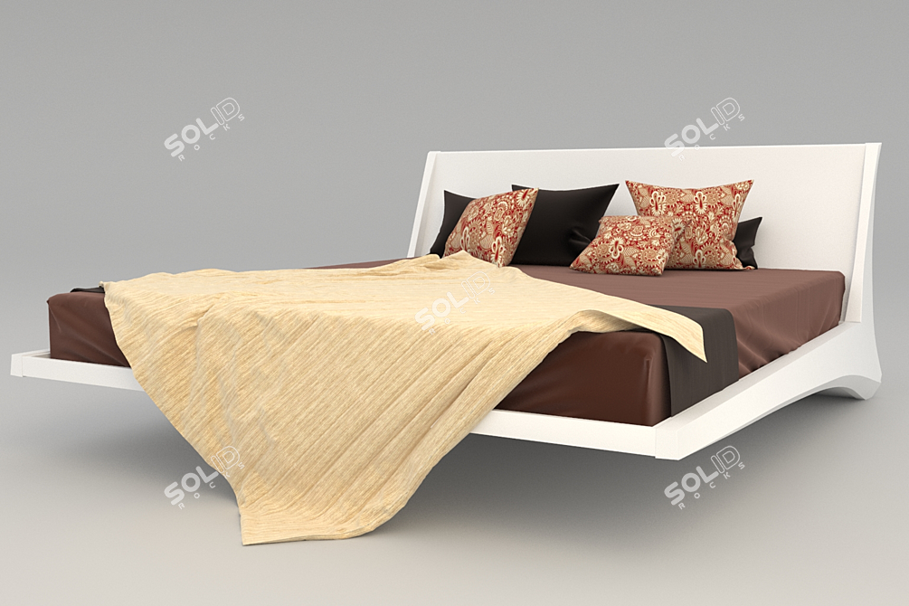 Title: Dylan Upholstered Bed by Cattelan Italia 3D model image 2