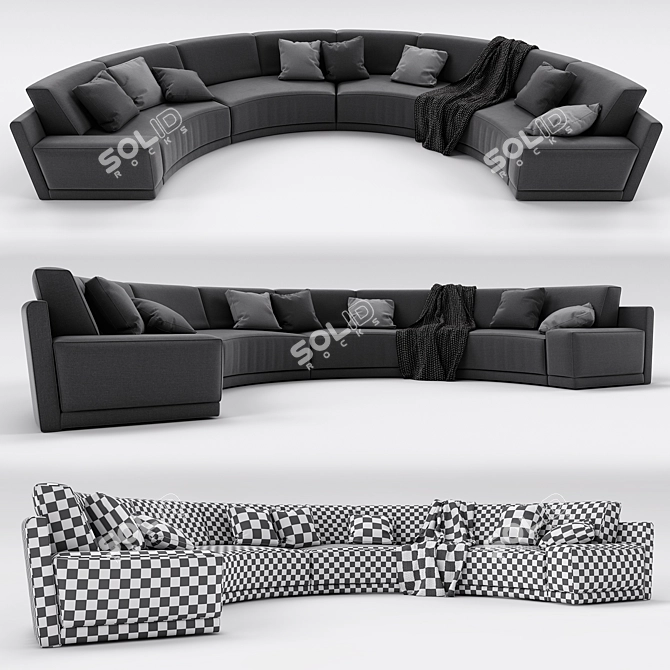 Elegant Modern Sofa by 3D Design 3D model image 1