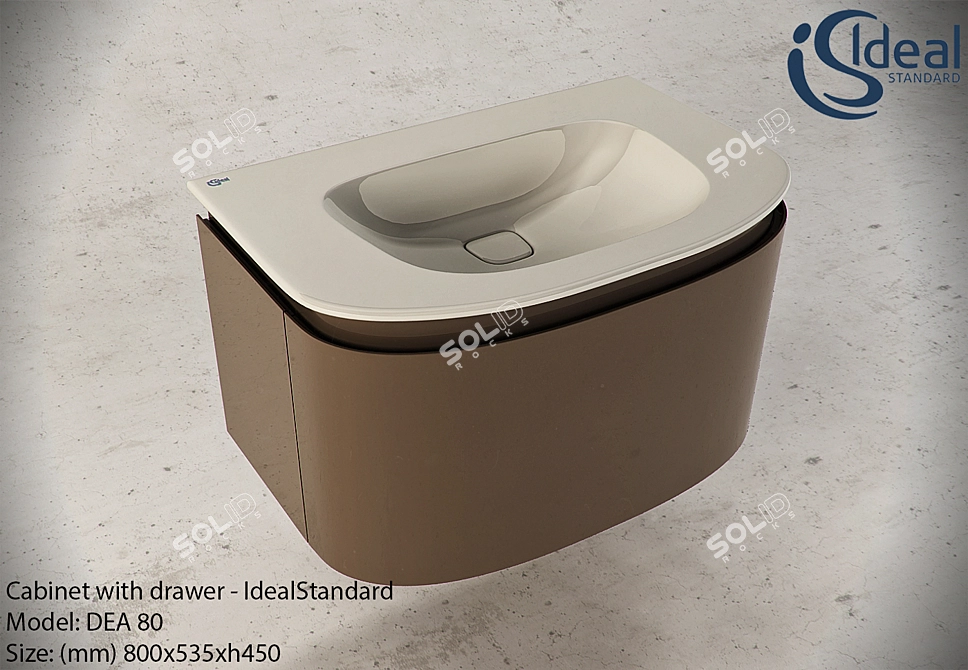 Modern Cabinet with Drawer - IdealStandard DEA 3D model image 1