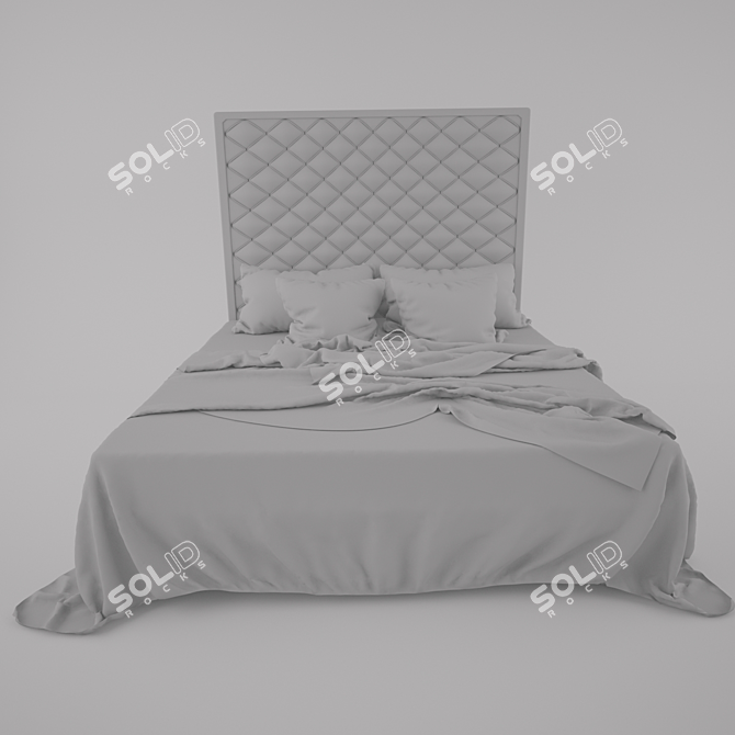 Sleek Contemporary Bed 3D model image 3