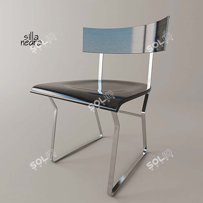 Stylish Black Chair 3D model image 1