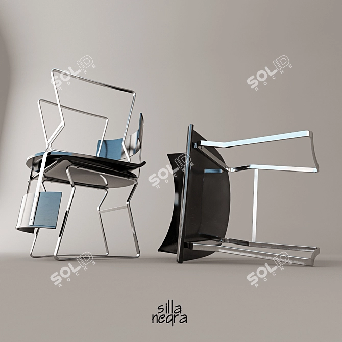 Stylish Black Chair 3D model image 3