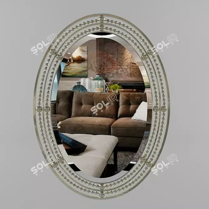 Distressed Bronze Wall Mirror 3D model image 2