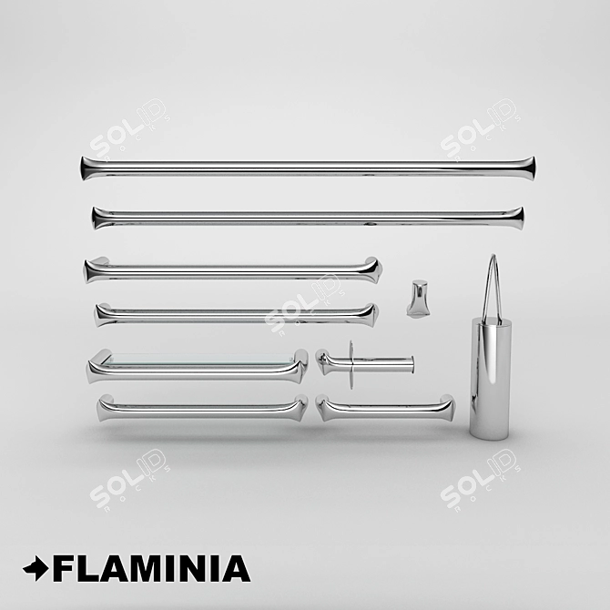 Flaminia Fold Bathroom Accessories Set 3D model image 1