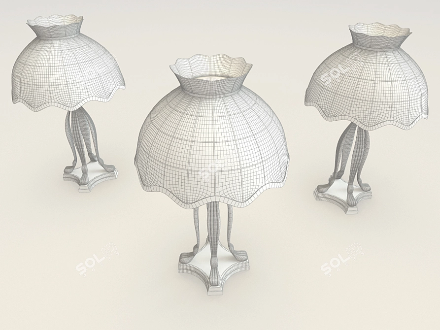 Radiant Glow Stained Glass Lamps 3D model image 3