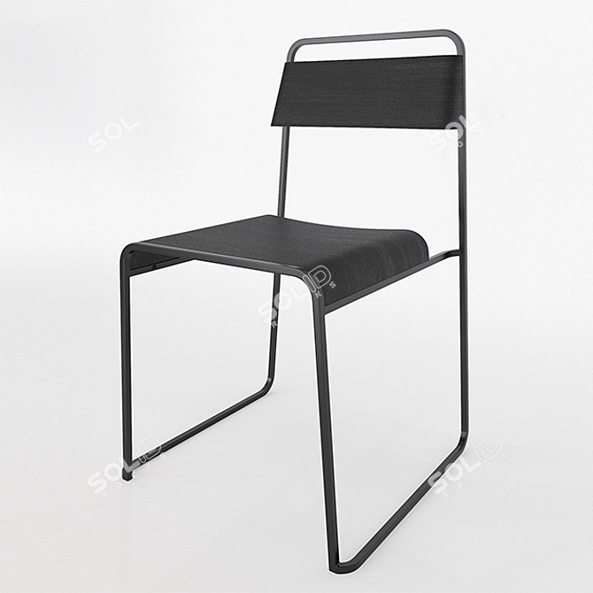 Sleek Black Chair | La Palma Linea 3D model image 1