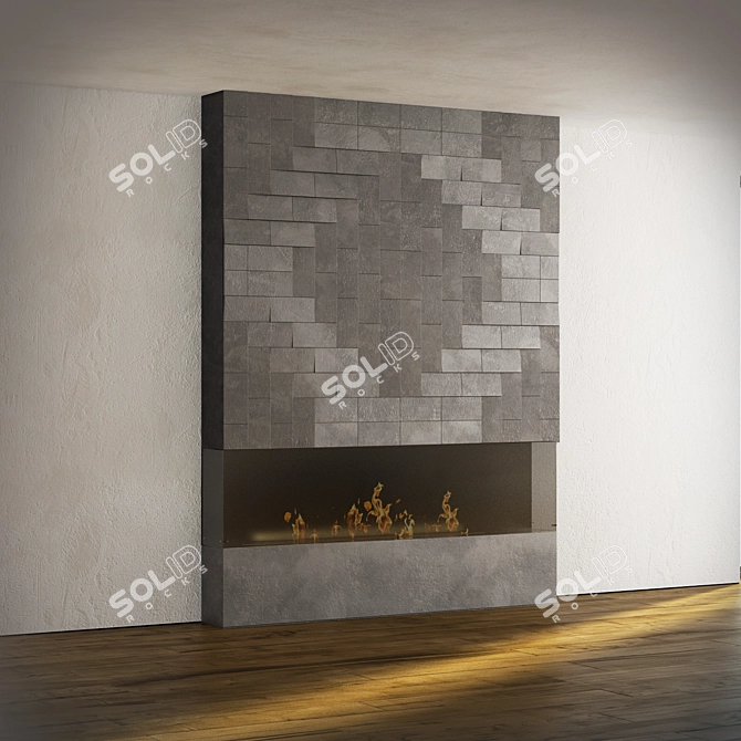Modern Bio Fireplace with Decorative Finish 3D model image 1
