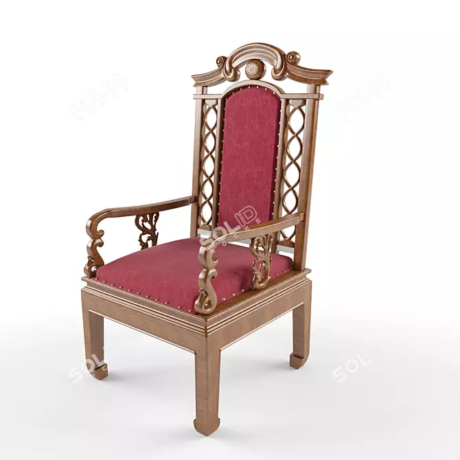 Elegant Wood Chair: 3dsmax2013 & Vray 3D model image 1