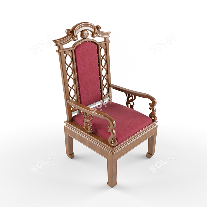 Elegant Wood Chair: 3dsmax2013 & Vray 3D model image 3