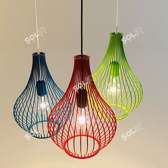 Macro Wire Pendant: Sleek and Stylish 3D model image 1