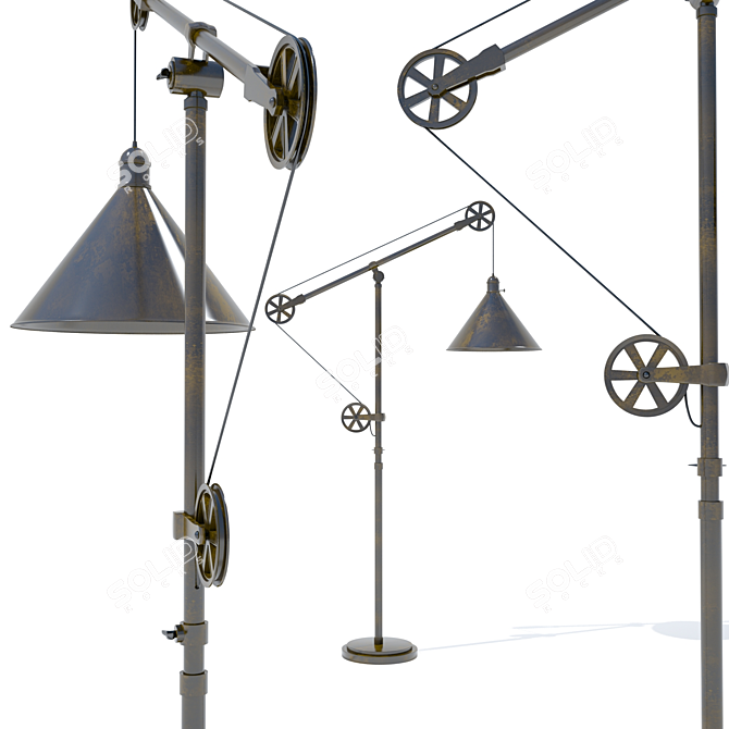 Elegant Floor Lamp 3D model image 1