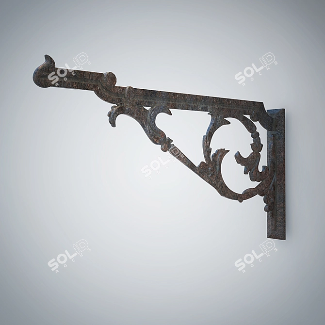 Artistic forged casting bracket 3D model image 1