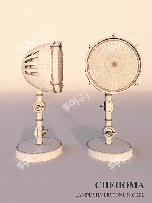 Elegant Silverstone Nickel Lamp 3D model image 2